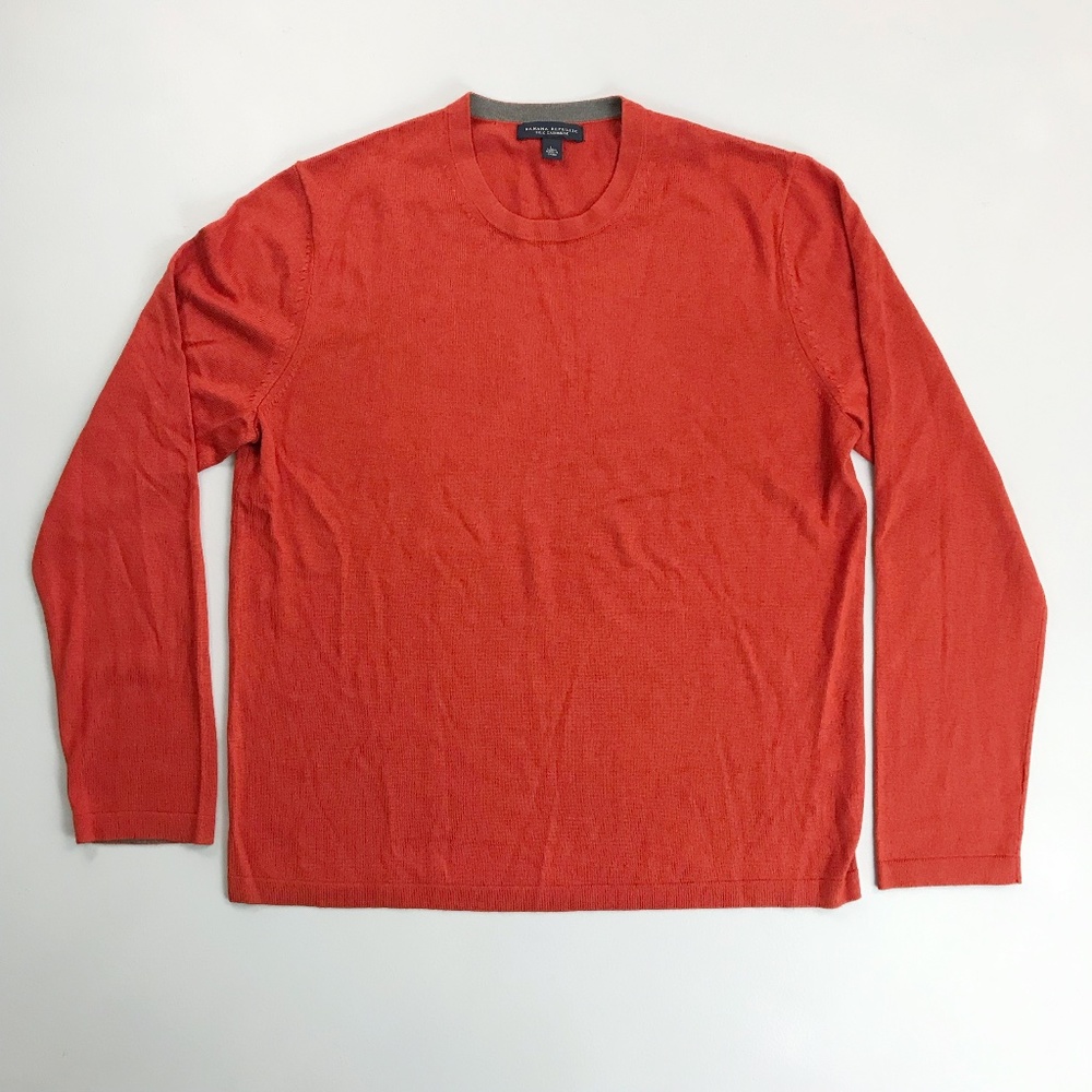 BANANA REPUBLIC Silk Cashmere Sweater Large Light Pullover Crewneck Burnt Orange